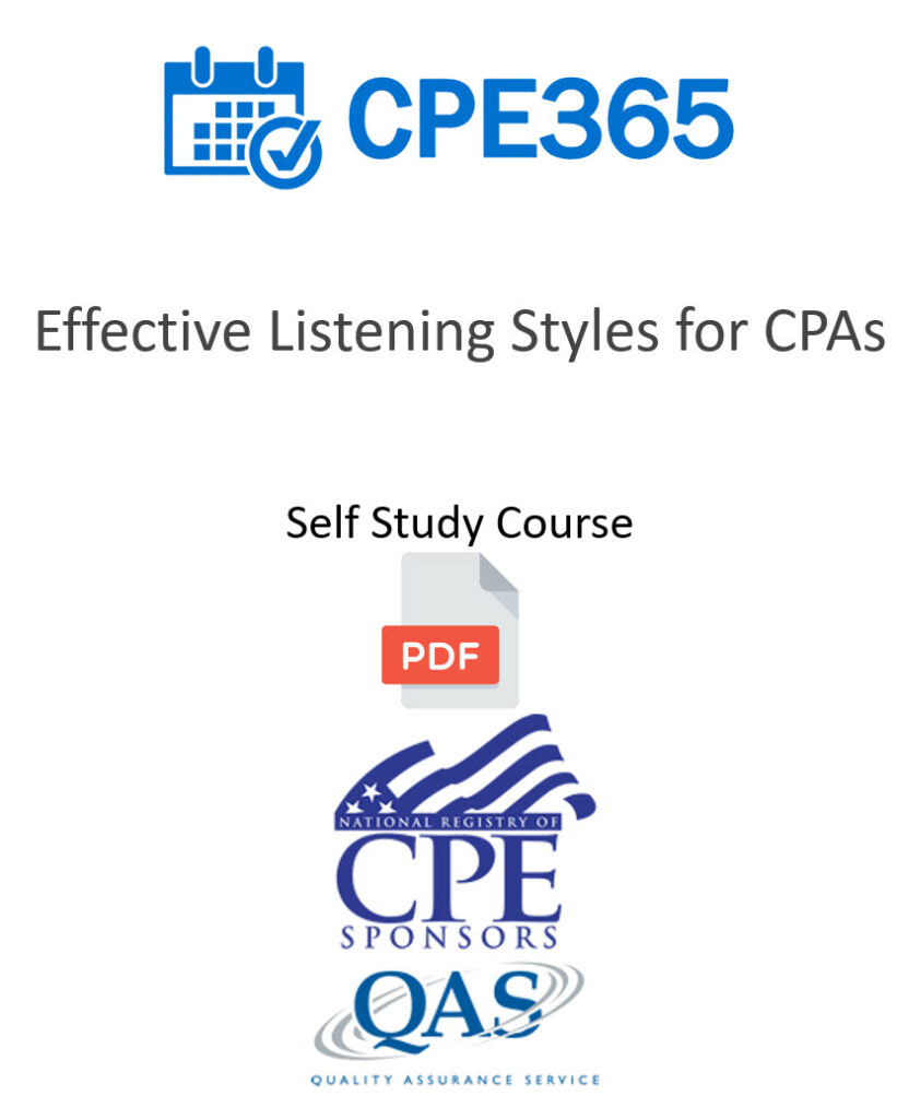 Effective Listening Styles for CPAs (v22) – Self Study Course - CPE365