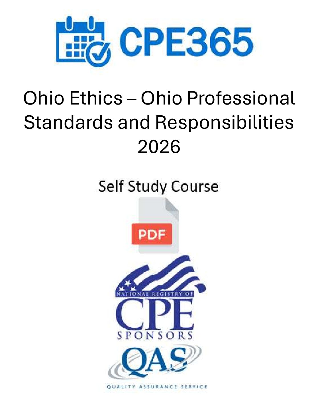 Ohio Ethics – Ohio Professional Standards and Responsibilities – 2026 – Self Study Course